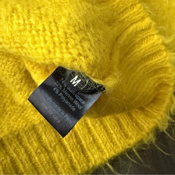 Rachel Comey Camini boxy alpaca merino wool sweater citron yellow size medium - Picture 6 of 8